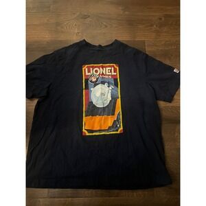 Lionel Lines Train Locomotive Graphic Tee Shirt Navy Blue Mens XL Cotton